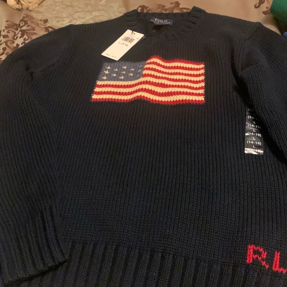 Boys size L 14/16 polo Ralph Lauren navy